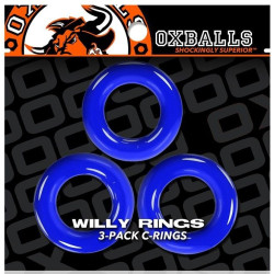 Oxballs Lot de 3 cockrings Willy Rings Bleus